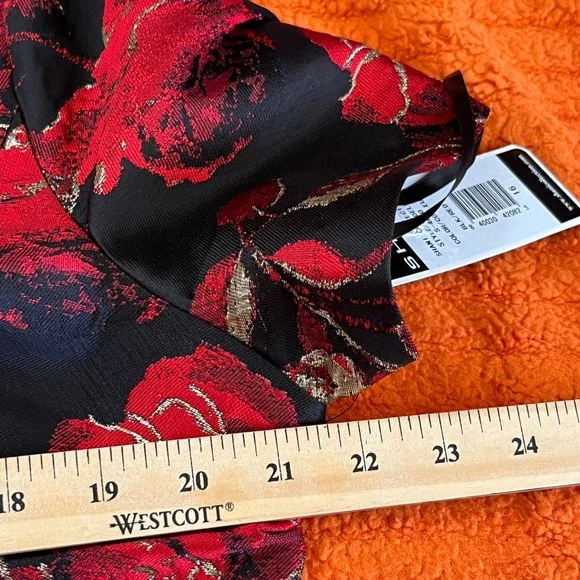 New Shani Women's Jacquard Boat Neck Tiered Dress size 16 Fit and Flare Regency - Picture 10 of 16